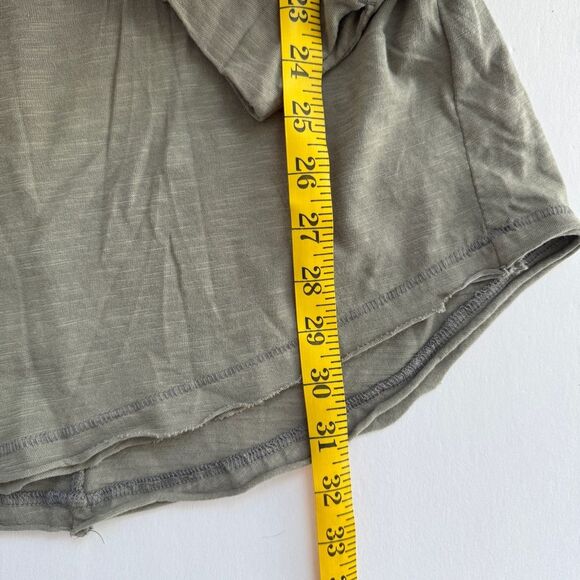 Free People Washed Army Green Arden Tee Size Medium NWOT - Picture 5 of 6